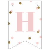 À Fanions Confetti rose et or première bannière d'anniversai (Deuxième drapeau)