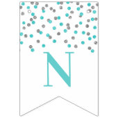 À Fanions Confettis argentés bleu-clair de bannière de (Troisième drapeau)