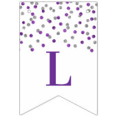 À Fanions Confettis argentés pourpres de bannière d'année de (Troisième drapeau)