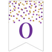 À Fanions Confettis pourpres d'or de bannière de (Deuxième drapeau)