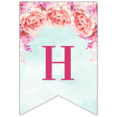 À Fanions Fleurs bleues d'aquarelle de bannière de joyeux (Deuxième drapeau)