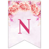 À Fanions Fleurs pourpres d'aquarelle de bannière de (Troisième drapeau)