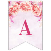 À Fanions Fleurs pourpres d'aquarelle de bannière heureuse (Deuxième drapeau)