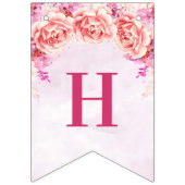 À Fanions Fleurs pourpres d'aquarelle de bannière heureuse (Premier drapeau)