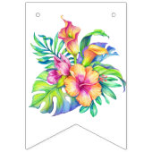 À Fanions Fleurs tropicales Bonne bannière d'anniversaire (Premier drapeau)