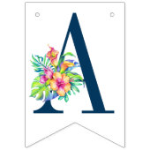 À Fanions Fleurs tropicales Bonne bannière d'anniversaire (Troisième drapeau)