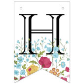 À Fanions Fleurs vintages joyeuses Bannière d'anniversaire (Deuxième drapeau)