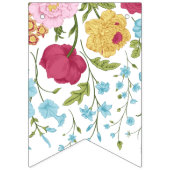 À Fanions Fleurs vintages joyeuses Bannière d'anniversaire (Premier drapeau)