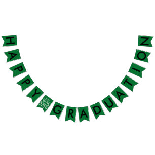 À Fanions Graduation Green Black School Bunting Bannière