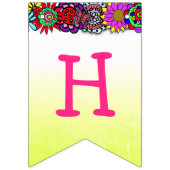 À Fanions Joyeux anniversaire Princesse Jaune Bannière (Deuxième drapeau)