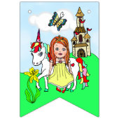 À Fanions Joyeux anniversaire Princesse Jaune Bannière (Premier drapeau)