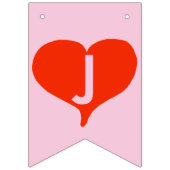 À Fanions Juste bannière rose mariée d'étamine de coeurs (Deuxième drapeau)