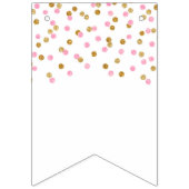 À Fanions Juste Marié Bannière Pink Gold Confetti (Deuxième drapeau)