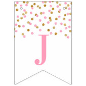 À Fanions Juste Marié Bannière Pink Gold Confetti (Troisième drapeau)
