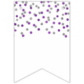 À Fanions Juste Marié Bannière violet argent Confetti (Deuxième drapeau)
