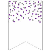 À Fanions Juste Marié Bannière violet argent Confetti (Premier drapeau)