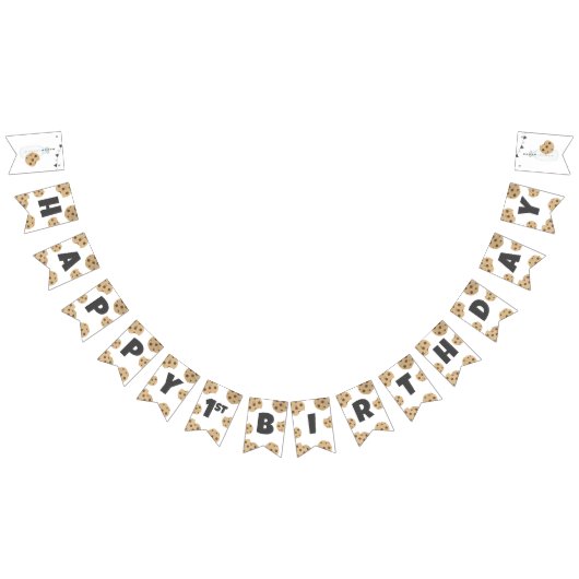 À Fanions Lait et biscuits Bannière de l'Anniversaire (Tout)