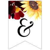 À Fanions Mariage rose De Tournesol Juste Marié Bannière De (Deuxième drapeau)