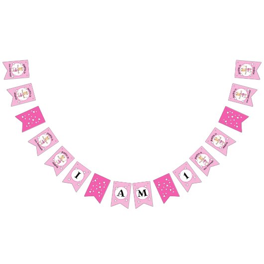 À Fanions Petite princesse rose Bannière d'anniversaire pour (Tout)