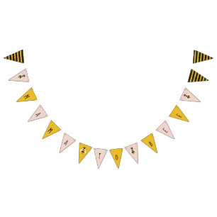 À Fanions Pink rustique Illustré Bannière Bannière Banni