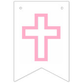 À Fanions Première bannière de communion de croix rose (Premier drapeau)