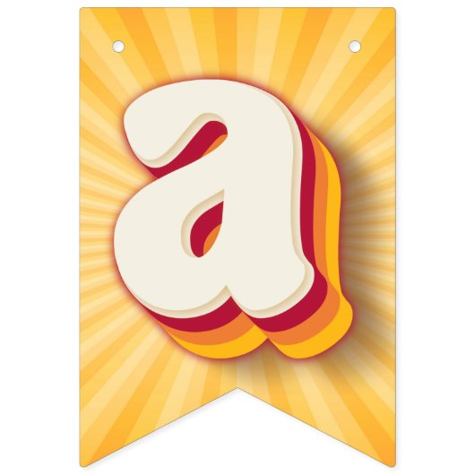 À Fanions Retro Daisy Sunburst Jaune 1ère bannière anniversa (Deuxième drapeau)