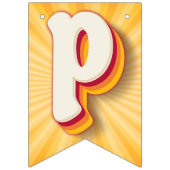 À Fanions Retro Daisy Sunburst Jaune 1ère bannière anniversa (Troisième drapeau)