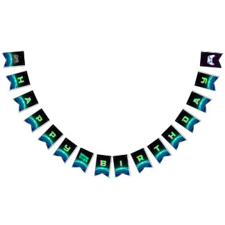 À Fanions Retro Vidéo Gamer Bonne Bannière d'anniversaire