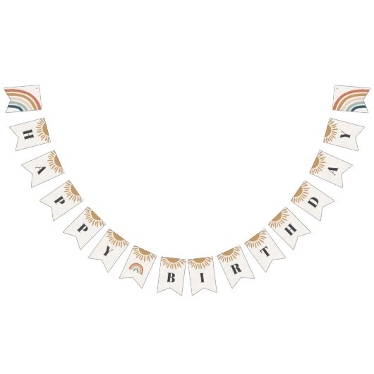 À Fanions sunshine boho heureux anniversaire bannière (Tout)