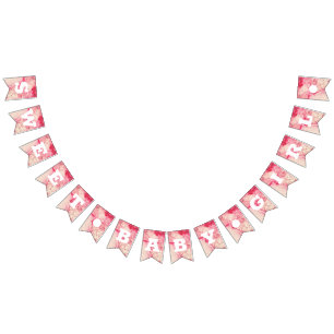 À Fanions Sweet Baby Girl Baby shower rose bannière d'annive