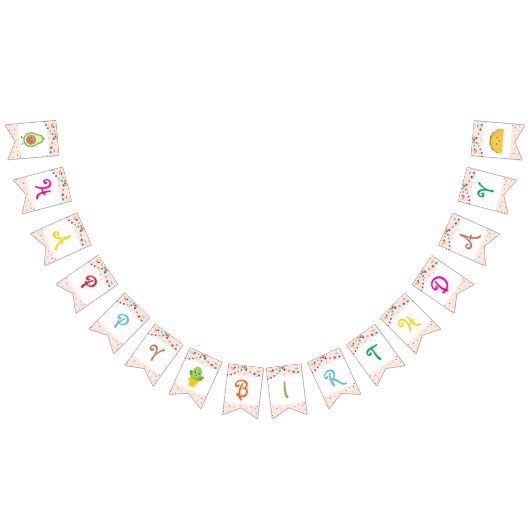 À Fanions Taco | Bannière de Bunting Fiesta "Joyeux Annivers (Tout)