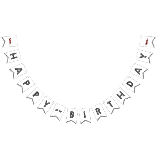 À Fanions Voiture de course Bannière d'anniversaire heureux (Tout)