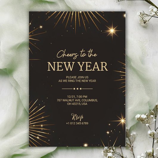 A festive new year's invitation card kaart