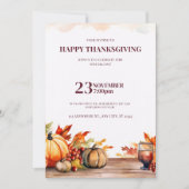 A FESTIVE THANKSGIVING INVITATION WITH A PUMPKIN (Devant)