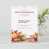 A FESTIVE THANKSGIVING INVITATION WITH A PUMPKIN (Debout devant)