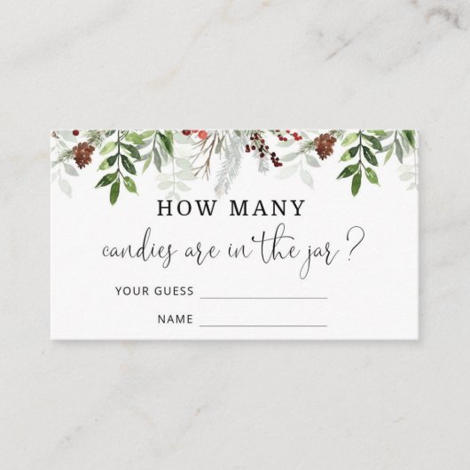 À feuillage persistant deviner combien de cartes (Devant)