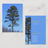à feuillage persistant hiver cartes de visite bleu (Devant / Derrière)