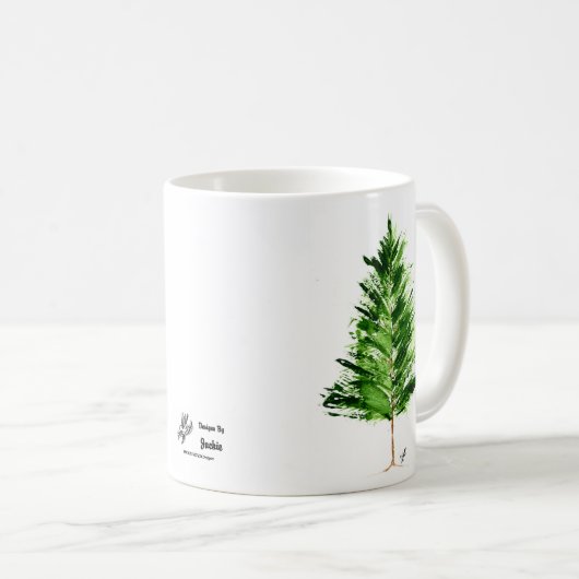 À feuillage persistant Holiday Café Mug Blanc (Devant droit)