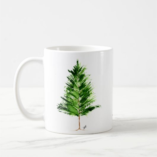 À feuillage persistant Holiday Café Mug Blanc (Gauche)