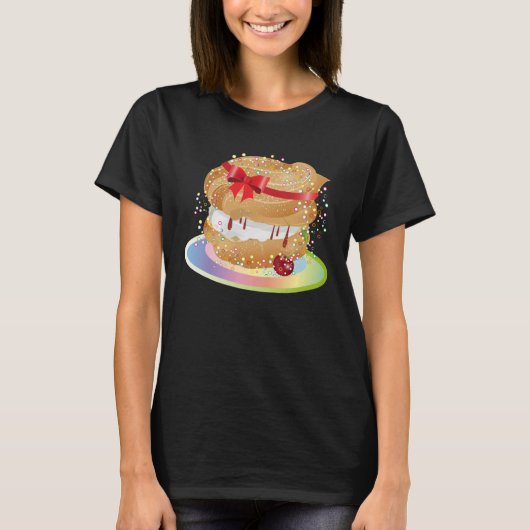A filled wind bag with bow illustration t-shirt (Voorkant)
