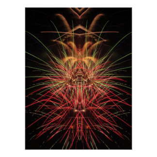 A Fireworks Display at Night Perfect Poster