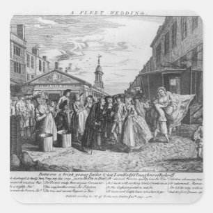 A Fleet Wedding, 1747 Vierkante Sticker