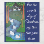 A Flock of Seven Swans-A-Swimming  Wijn Etiket (Enkel label)