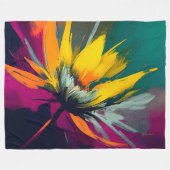 A Floral Odyssey – Expressive Bloom In Motion Fleece Deken (Voorkant (Horizontaal))
