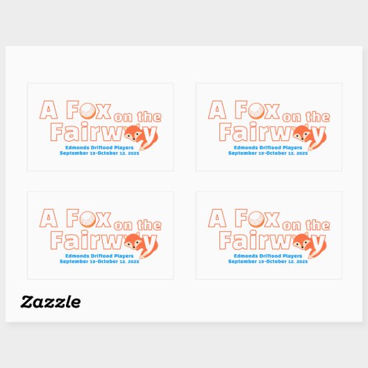 "A" Fox on the Fairway - Sticker (Feuille)