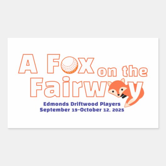 "A" Fox on the Fairway - Sticker (Voorkant)