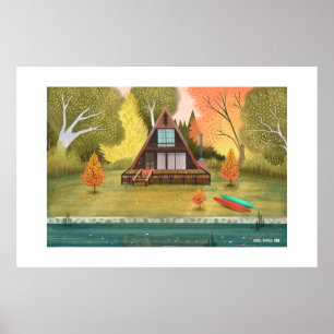 A-Frame Blokhut Huis Groot Formaat Print