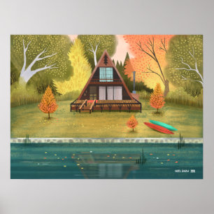 A-Frame blokhut Poster