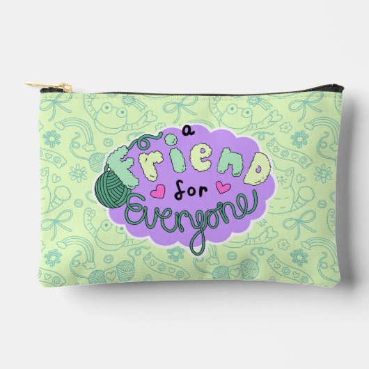 "A Friend for Everyone" Green Pouch Etui (Voorkant)