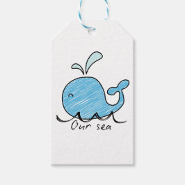 A FRIENDLY WHALE IN HIS SEA Gift Tags Cadeaulabel